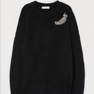 H&M Knit Sweater w/ Brooch Detail